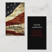 Primitive Americana Barn Wood American Flag Visitekaartje (Voorkant / Achterkant)