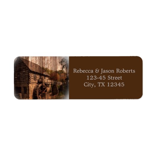 Primitive Barn Wood farmhouse bruiloft Etiket (Voorkant)