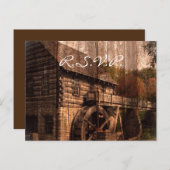 Primitive Barn Wood farmhouse bruiloft Uitnodiging Briefkaart (Voorkant / Achterkant)