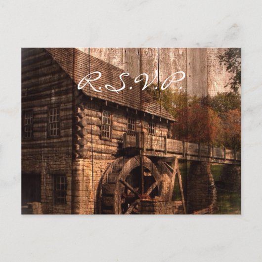 Primitive Barn Wood farmhouse bruiloft Uitnodiging Briefkaart (Voorkant)