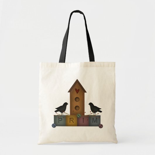 Primitive Birdhouse Bag Tote Bag (Voorkant)