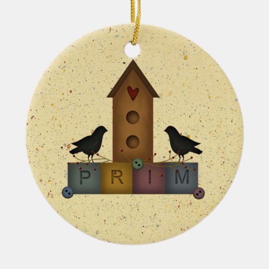 Primitive Birdhouse Ornament (Voorkant)