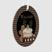 Primitive Country Candle & Goodies Naam Kerst Ornament (voorkant)