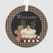 Primitive Country Candle & Goodies Naam Kerst Ornament (achterkant)