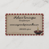 Primitive Country Candle & Scents Visitekaartje (Achterkant)