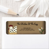 Primitive Country Farmhouse Chicken Shipping Labs Etiket (Insitu)