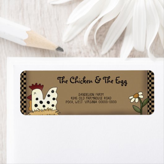 Primitive Country Farmhouse Chicken Shipping Labs Etiket (Insitu)