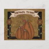 Primitive Country Herfst Harvest Briefkaart (Voorkant)