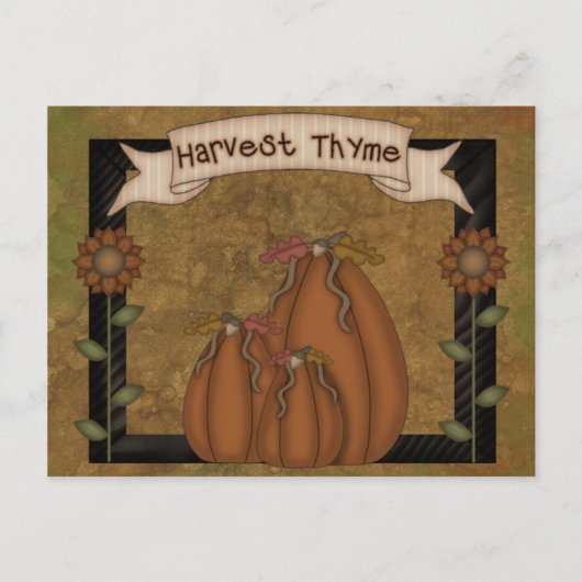 Primitive Country Herfst Harvest Briefkaart (Voorkant)