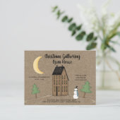 Primitive Country Open House Holiday Briefkaart (Staand voorkant)