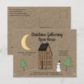 Primitive Country Open House Holiday Briefkaart (Voorkant / Achterkant)