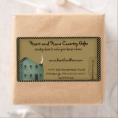 Primitive Country Saltbox House Gecontroleerde ver Etiket (Insitu)