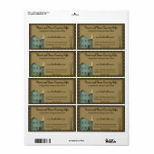 Primitive Country Saltbox House Gecontroleerde ver Etiket (Full Sheet)