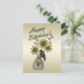 Primitive Crows Zonnebloemen Verjaardag Briefkaart (Staand voorkant)