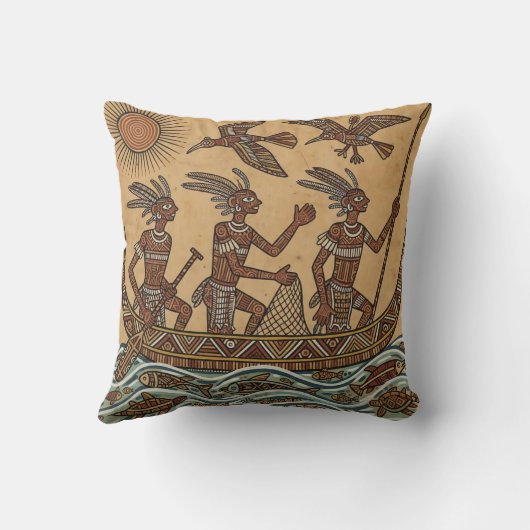 Primitive Fishermen Throw Cushion Kussen (Achterkant)
