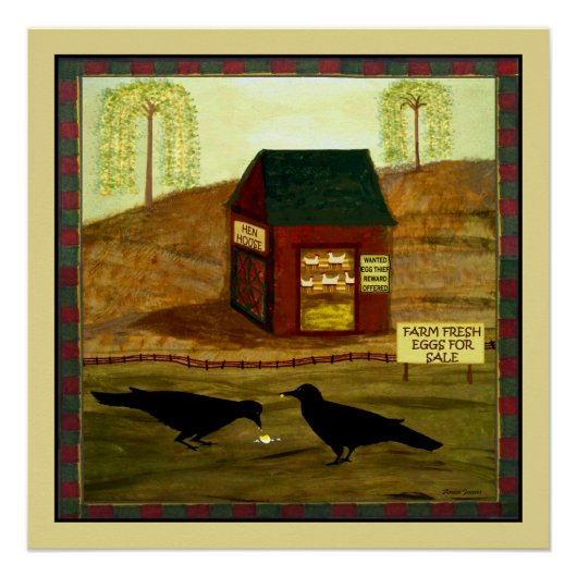 Primitive Folk Art Bandit's Breakfast Perfect Poster (Voorkant)