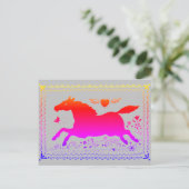 PRIMITIVE FOLK ART RUNNING HORSE EQUINE SILHOUETTE BRIEFKAART (Staand voorkant)