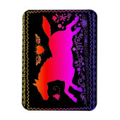 PRIMITIVE FOLK ART RUNNING HORSE EQUINE SILHOUETTE MAGNEET (Verticaal)