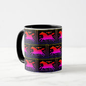 PRIMITIVE FOLK ART RUNNING HORSE EQUINE SILHOUETTE MOK (Voorkant links)