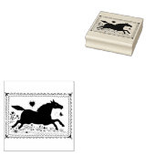 PRIMITIVE FOLK ART RUNNING HORSE, SILHOUETTE RUBBERSTEMPEL (Gestempeld)