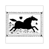 PRIMITIVE FOLK ART RUNNING HORSE, SILHOUETTE RUBBERSTEMPEL (Afrduk)