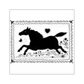 PRIMITIVE FOLK ART RUNNING HORSE, SILHOUETTE RUBBERSTEMPEL (Afrduk)