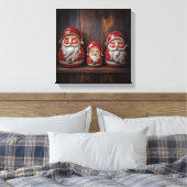 Primitive Folk Art Santa Claus Rustic Christmas Ca Canvas Afdruk (Insitu (Slaapkamer))