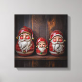 Primitive Folk Art Santa Claus Rustic Christmas Ca Canvas Afdruk (Voorkant)