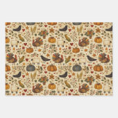 Primitive Folk Art Thanksgiving Inpakpapier Vel (Voorkant 2)