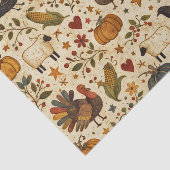 Primitive Folk Art Thanksgiving Tissuepapier (Detail)