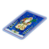 PRIMITIVE FOLKART BALTIMORE QUILT FATHER CHRISTMAS MAGNEET (Linkerzijde)