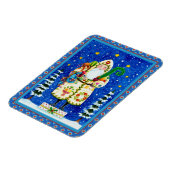 PRIMITIVE FOLKART BALTIMORE QUILT FATHER CHRISTMAS MAGNEET (Linkerzijde)