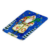 PRIMITIVE FOLKART BALTIMORE QUILT FATHER CHRISTMAS MAGNEET (Linkerzijde)