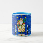 PRIMITIVE FOLKART BALTIMORE QUILT FATHER CHRISTMAS TWEEKLEURIGE KOFFIEMOK (Center)