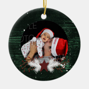 Primitive Holiday Photo Ornament