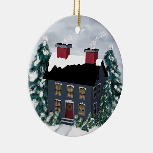 Primitive kerstscene House Ornament (Rechts)