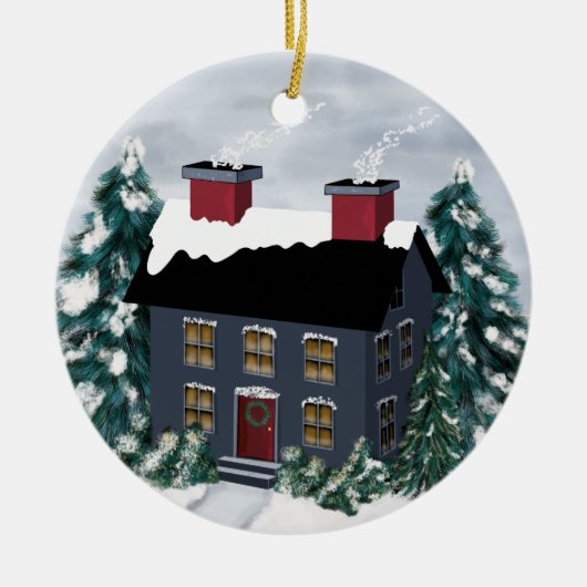 Primitive kerstscene House Ornament (Voorkant)