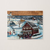 Primitive New England Kerstmis Legpuzzel (Horizontaal)