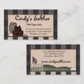 Primitive Saltbox Country Visitekaartje (Voorkant / Achterkant)