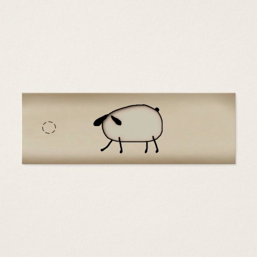 Primitive Sheep Skinny Hang Label Mini Visitekaartjes (Voorkant)