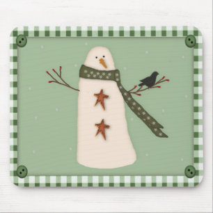 Primitive Snowman Mousepad Muismat