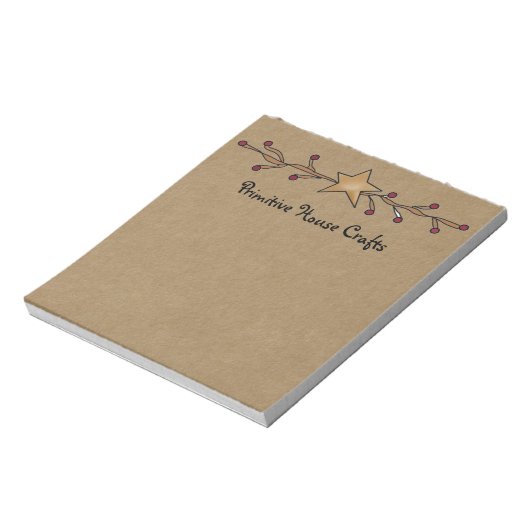 PRIMITIVE STAR & BERRIES ON KRAFT NOTE PAD NOTITIEBLOK (Linkerzijde)