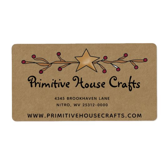 PRIMITIVE STAR & BERRIES OP KRAFT VERZENDLABEL (Voorkant)