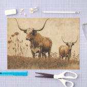 Primitive Texas Longhorns Tissuepapier (Craft)