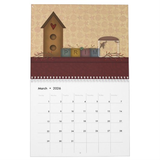 Primitives Calendar Kalender (Mar 2026)