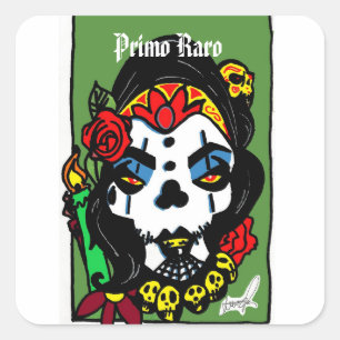 Primo Raro Spaanse Kousin Freaky Vierkante Sticker
