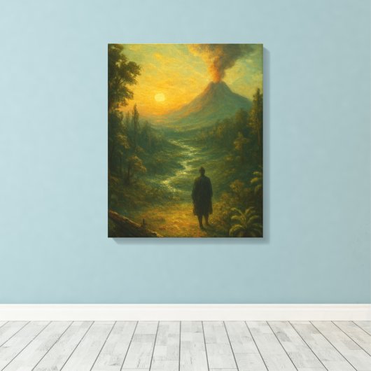 Primordiale Aarde Canvas Afdruk (Insitu (Houten vloer))