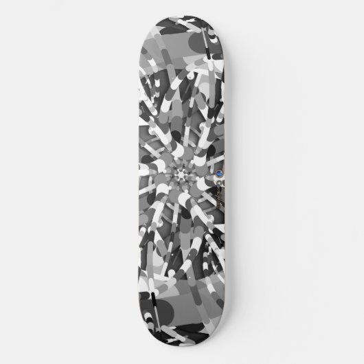 Primordiale eieren - abstracte barst zwart-wit persoonlijk skateboard (Voorkant)