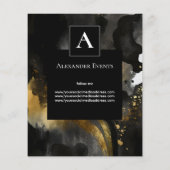 Primordiale Sweep | Zwart Goud Abstract Design Flyer (Achterkant)