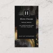 Primordiale Sweep | Zwart Goud Abstract Design Visitekaartje (Voorkant)